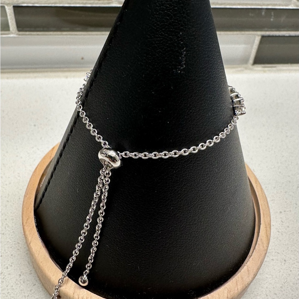 Moissanite Half tennis adjustable bracelet - Picture 7 of 7